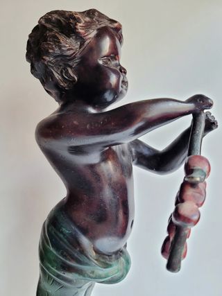 ANTIGUA ESCULTURA DE BRONCE FAUNO SÁTIRO SIGLO XIX