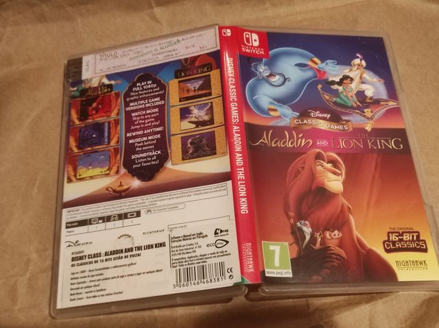 Caja juego Aladdin y Rey León