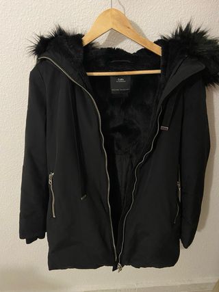 Abrigo zara impermeable y pluma