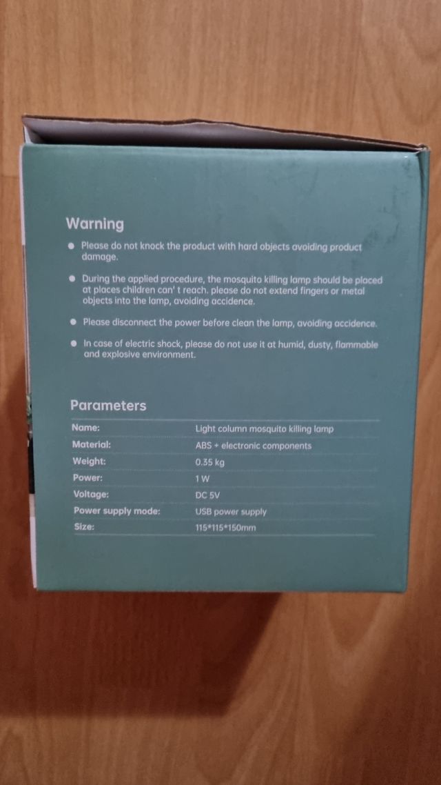 Lámpara antimosquitos eléctrica