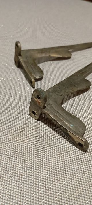 Pareja soportes balda de cristal antiguo