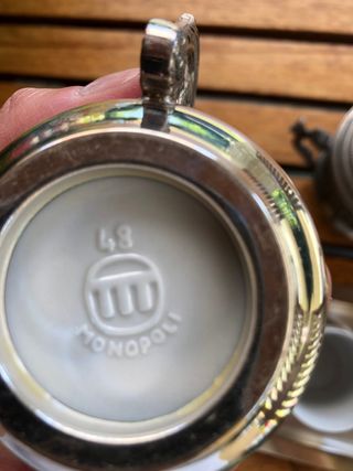 tazzine e zuccheriera peltro