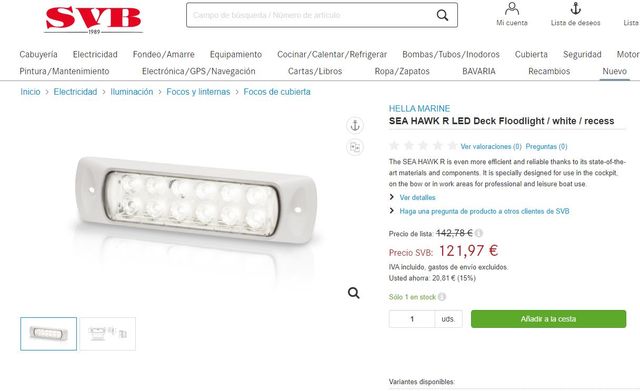 Luz de alcance, searchlight HELLA SeaHawk