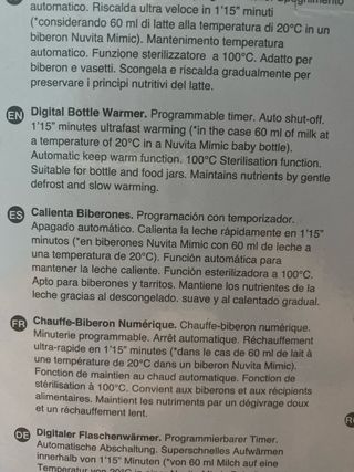 Calienta biberones y esterilizador