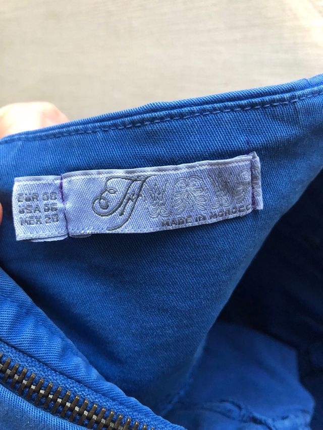 Falda Corta Vaquera Cremallera High Waist Azul