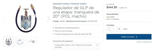 Trident mari Regulador propano + valvula solenoide