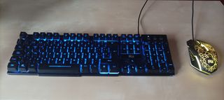 Pack de teclado y ratones de cable con luces