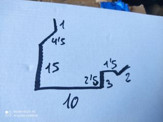 Perfil lateral panel sándwich 3 metros de largo