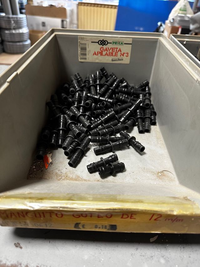 Material riego goteo 12 mm