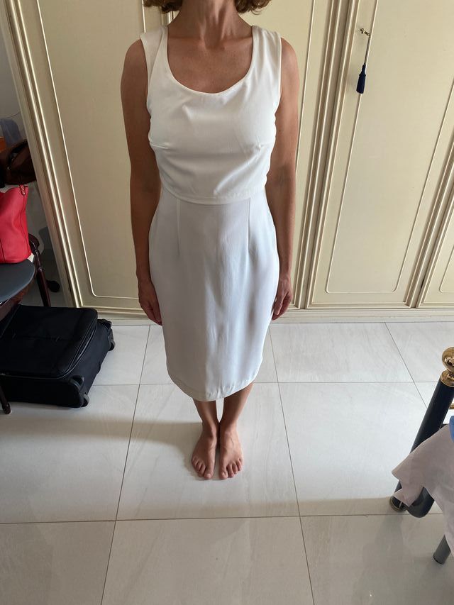 Eroke vestito lungo bianco senza maniche s nuovo