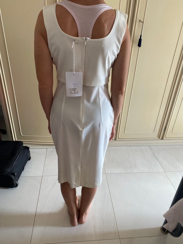 Eroke vestito lungo bianco senza maniche s nuovo