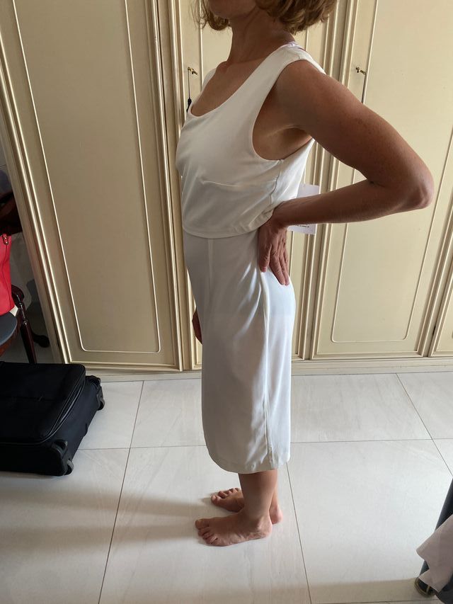 Eroke vestito lungo bianco senza maniche s nuovo