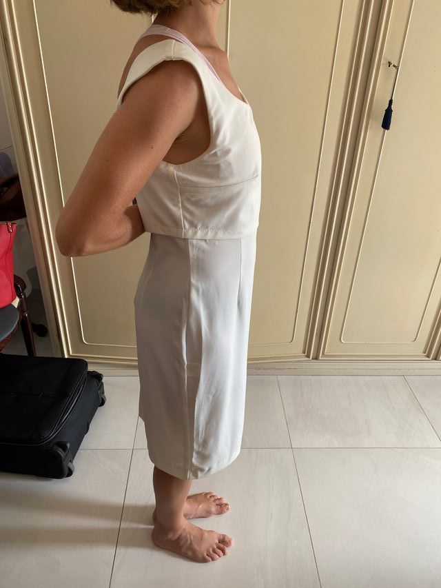 Eroke vestito lungo bianco senza maniche s nuovo