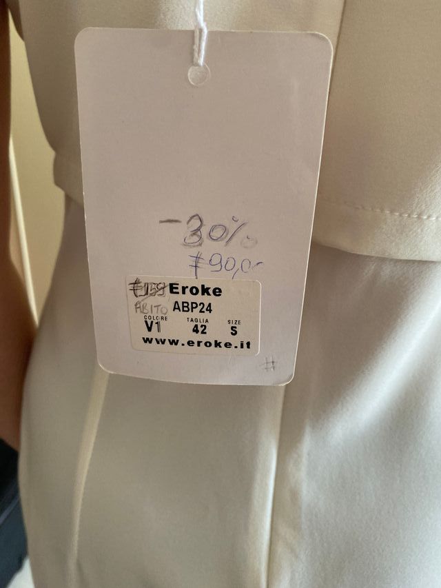 Eroke vestito lungo bianco senza maniche s nuovo