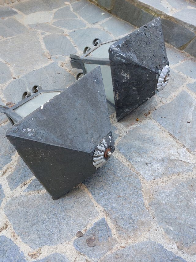 2 faroles metálicos exterior