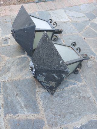 2 faroles metálicos exterior