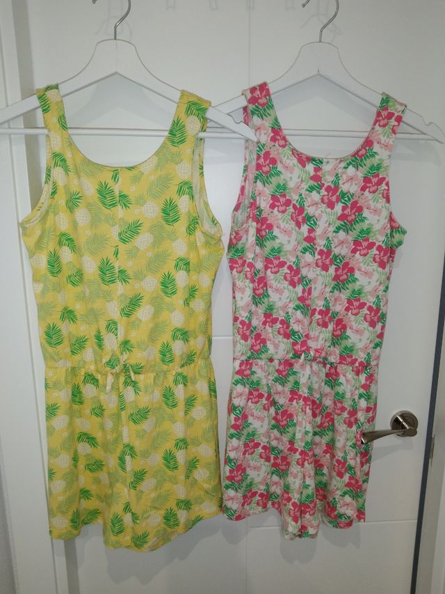 2 monos niña con abertura en la espalda