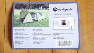 Tienda de campaña NEAKPEAK 4 Personas
