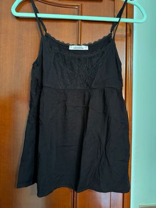 Top negro lencero Pull&Bear