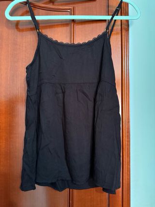 Top negro lencero Pull&Bear
