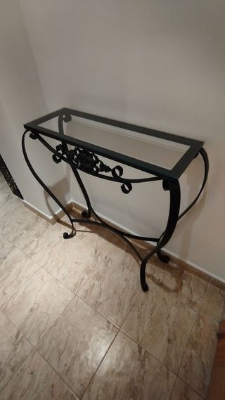 Conjunto Consola con espejo forja negro