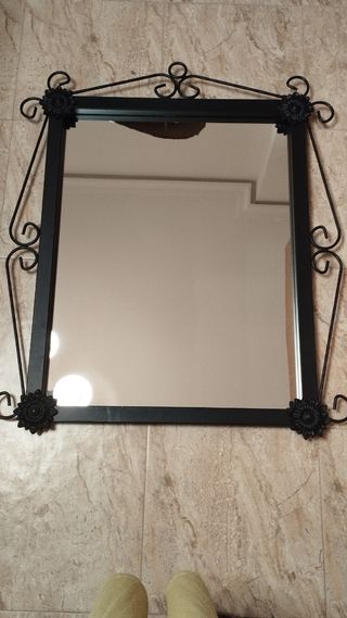 Conjunto Consola con espejo forja negro