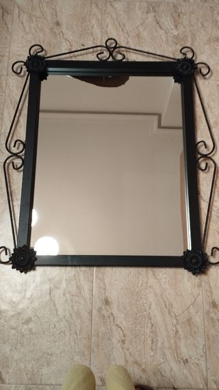 Conjunto Consola con espejo forja negro