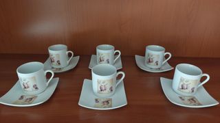 Juego de cafe compuesto por 6 tazas y 6 platos