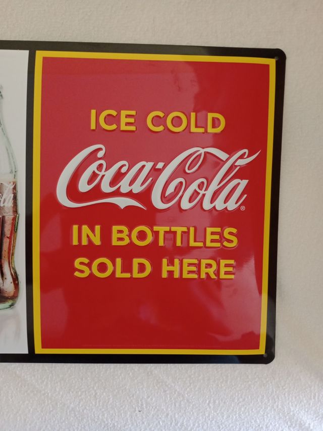 PLACA METALICA COCACOLA, RETRO VINTAGE 