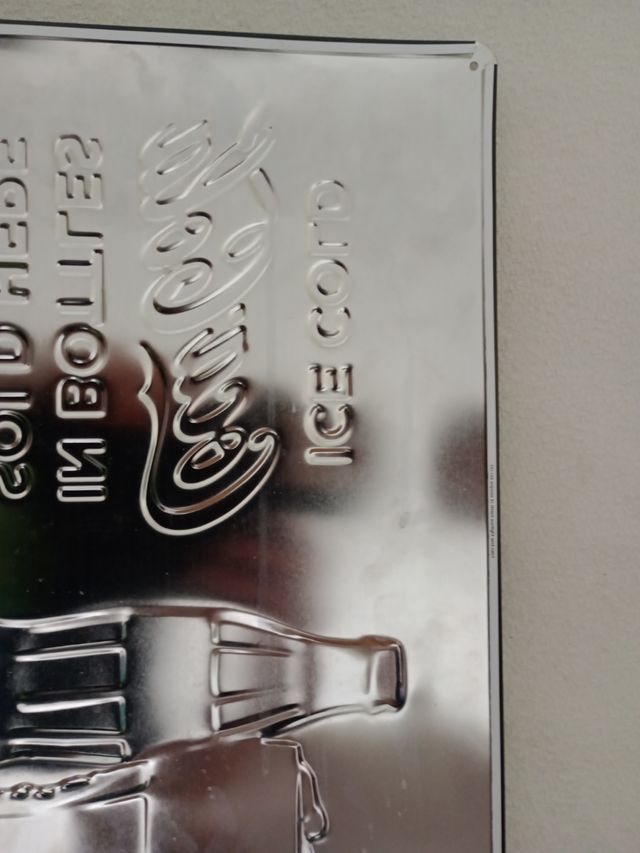PLACA METALICA COCACOLA, RETRO VINTAGE 