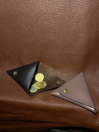 Mini monedero de piel, monedero de cuero pequeño