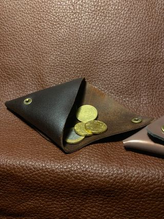 Mini monedero de piel, monedero de cuero pequeño