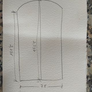 Ventana de madera medio punto