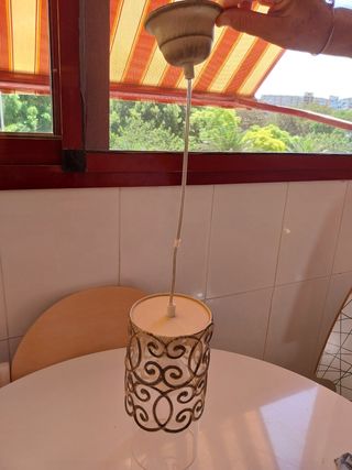 Lámpara de hierro forjado y cristalcrist