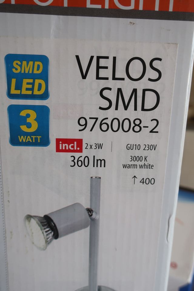 Barra de 2 focos orientables en metal color blanco