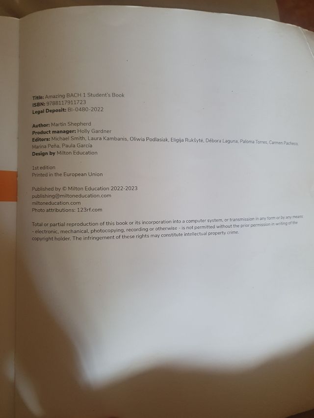 Amazing BACH 1 Student's Book