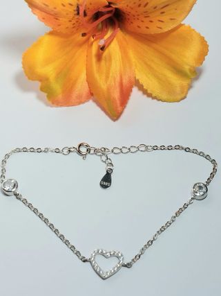 Pulsera Corazón De Plata De Ley 925