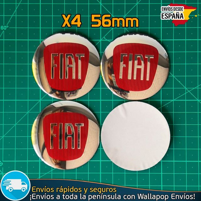 X4 Emblemas Fiat 56mm Pegatinas Tapacubos Llantas
