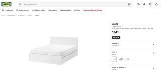 Cama Ikea MALM  160 cm 4 cajones blanca y mesita