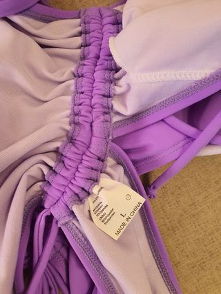 Bañador cut out lila, L/XL