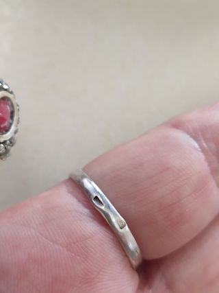 Anillo de plata botón charro, antiguo
