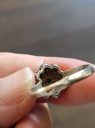 Anillo de plata botón charro, antiguo
