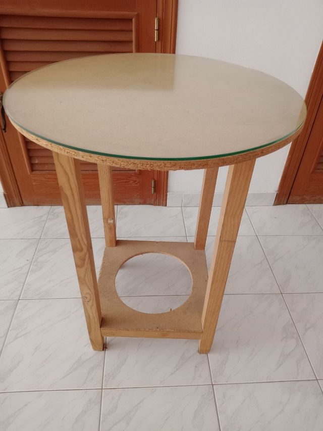 Mesa camilla de 60cm con cristal