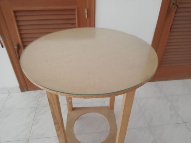 Mesa camilla de 60cm con cristal