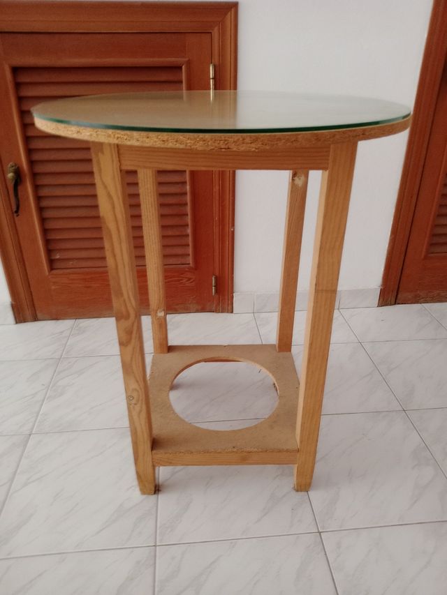 Mesa camilla de 60cm con cristal