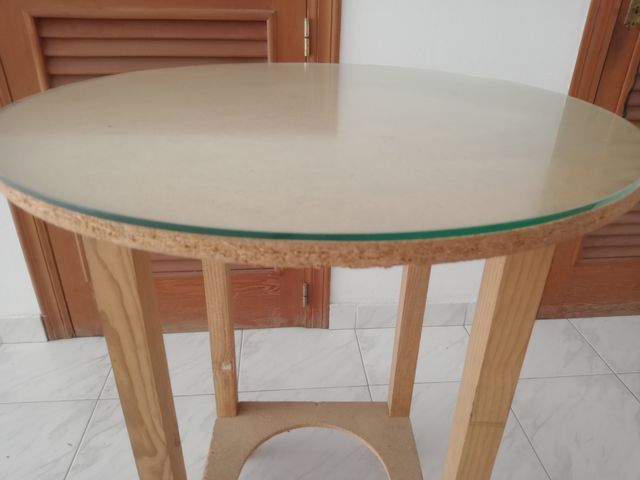 Mesa camilla de 60cm con cristal