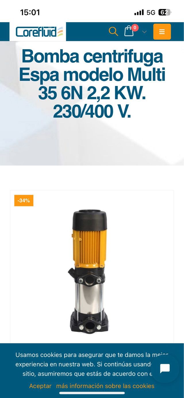 Bomba centrifuga nueva a estenar