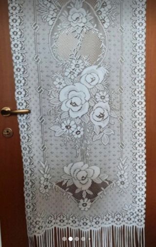 2 tende bianche a vetro cm 60×225