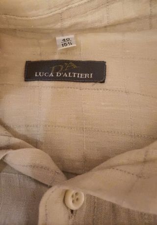 Camisa vintage en 100% lino hombre manga corta