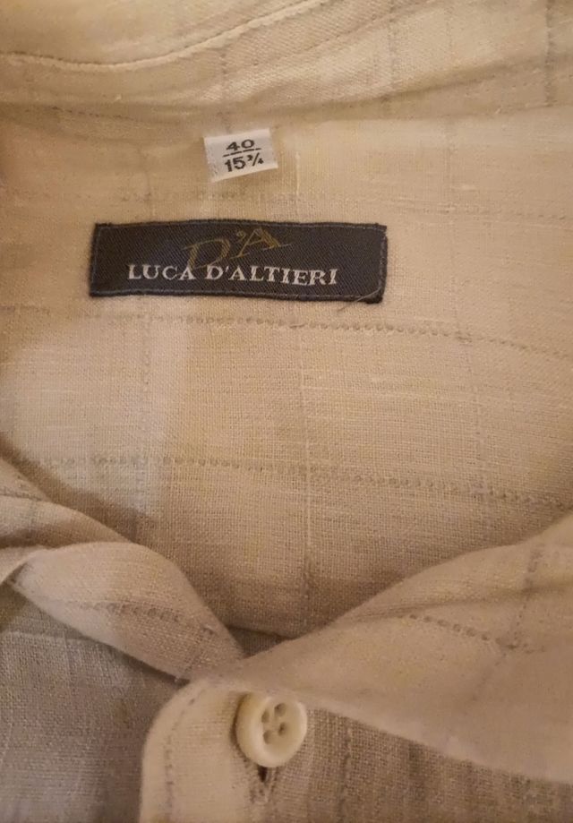 Camisa vintage en 100% lino hombre manga corta